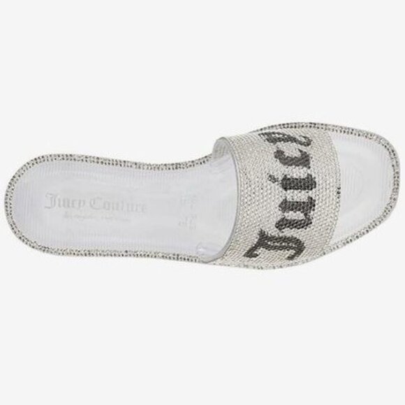 NWT Juicy Couture crystal rhinestone embellished logo flat sandal slides, 8 - Picture 7 of 16